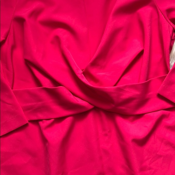 NWT Eloquii Cross Front Hot Pink Shift Dress - Picture 5 of 11